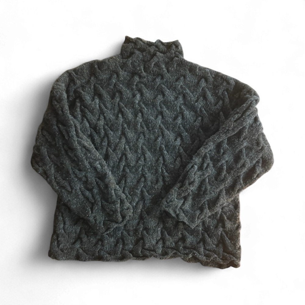 Calvin Klein Collection Charcoal Textured Turtleneck Sweater